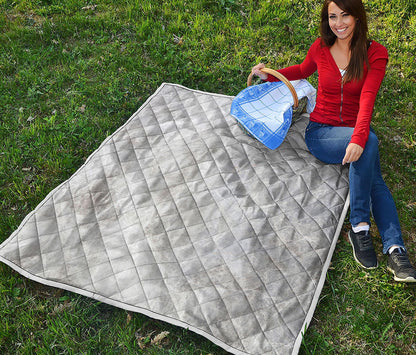 Silver Grey Marble Print Quilt