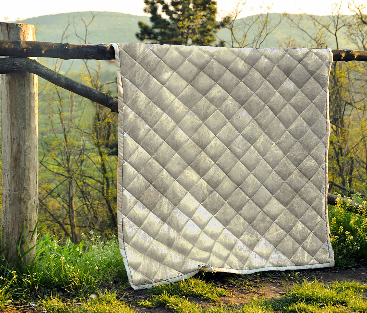 Silver Grey Marble Print Quilt