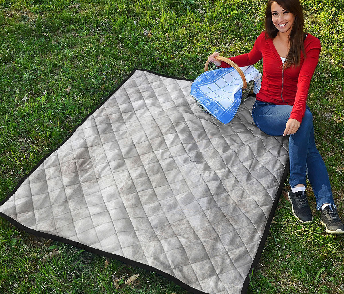 Silver Grey Marble Print Quilt