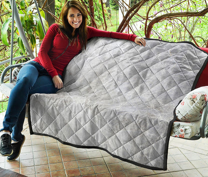 Silver Grey Marble Print Quilt