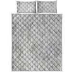 Silver Grey Marble Print Quilt Bed Set
