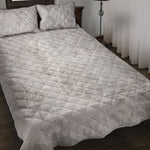 Silver Grey Marble Print Quilt Bed Set