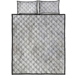 Silver Grey Marble Print Quilt Bed Set