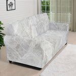 Silver Grey Marble Print Sofa Cover