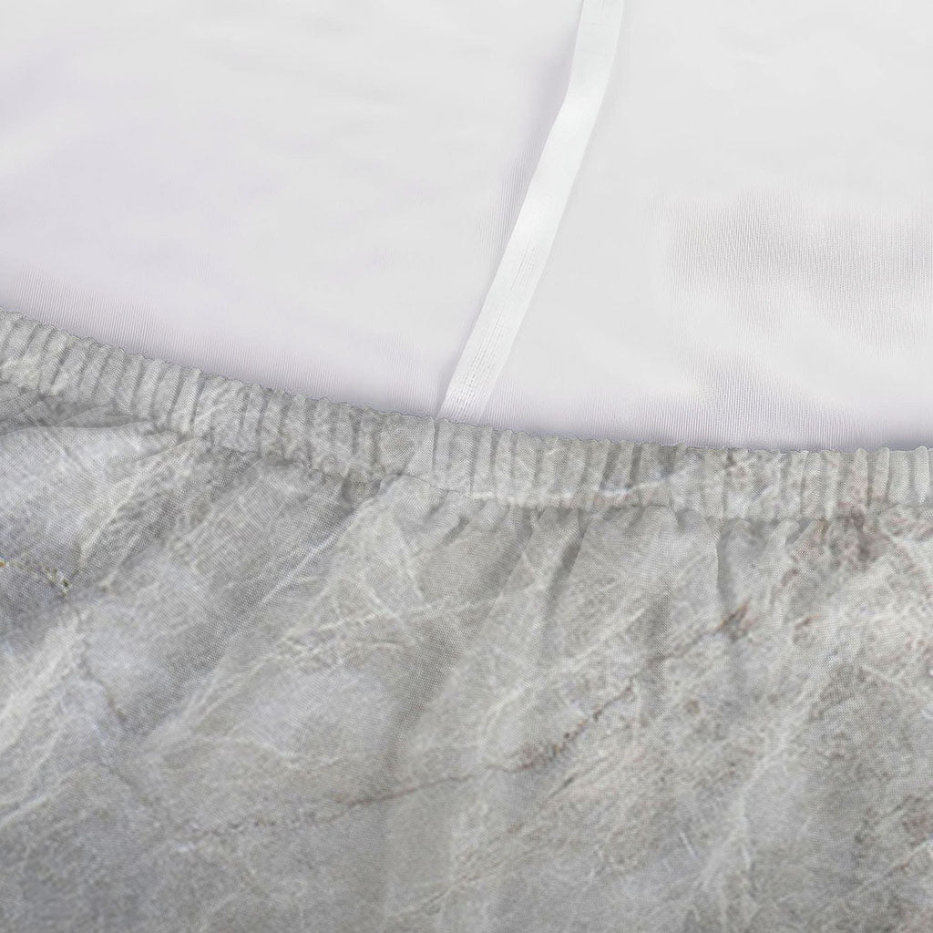 Silver Grey Marble Print Sofa Cover