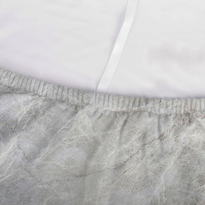 Silver Grey Marble Print Sofa Cover