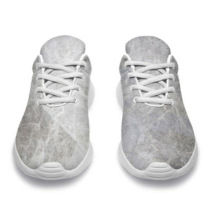 Silver Grey Marble Print Sport Shoes GearFrost