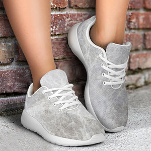 Silver Grey Marble Print Sport Shoes GearFrost