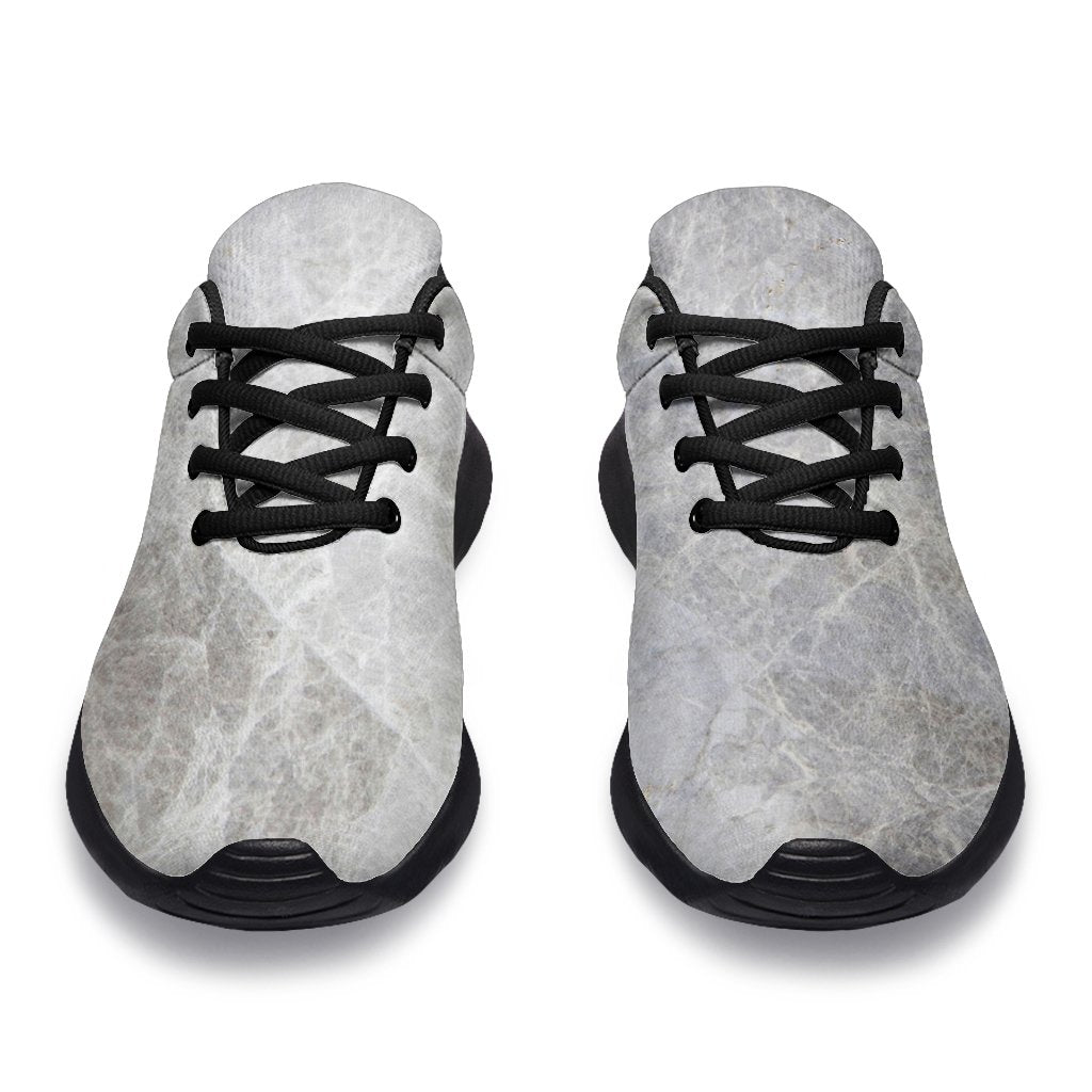 Silver Grey Marble Print Sport Shoes GearFrost