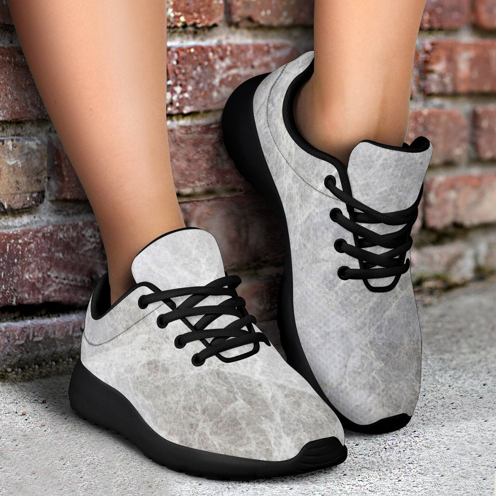 Silver Grey Marble Print Sport Shoes GearFrost