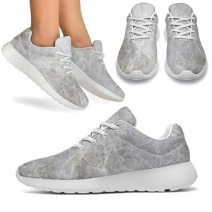 Silver Grey Marble Print Sport Shoes GearFrost