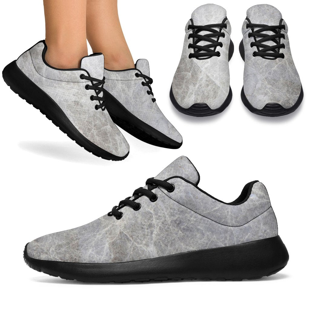 Silver Grey Marble Print Sport Shoes GearFrost