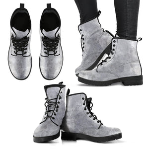 Silver Grey Marble Print Women's Boots GearFrost