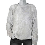 Silver Grey Marble Print Women's Crewneck Sweatshirt GearFrost
