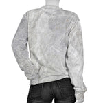 Silver Grey Marble Print Women's Crewneck Sweatshirt GearFrost