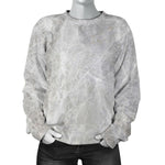 Silver Grey Marble Print Women's Crewneck Sweatshirt GearFrost