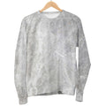 Silver Grey Marble Print Women's Crewneck Sweatshirt