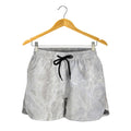 Silver Grey Marble Print Women's Shorts