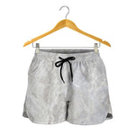 Silver Grey Marble Print Women's Shorts