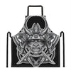 Silver Samurai Mask Print Apron