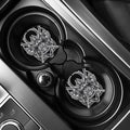 Silver Samurai Mask Print Car Coasters
