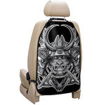 Silver Samurai Mask Print Car Seat Organizers