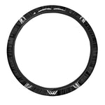 Silver Samurai Mask Print Car Steering Wheel Cover