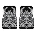 Silver Samurai Mask Print Front Car Floor Mats