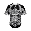 Silver Samurai Mask Print Men's Baseball Jersey