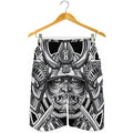 Silver Samurai Mask Print Men's Shorts