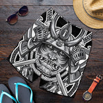 Silver Samurai Mask Print Men's Shorts