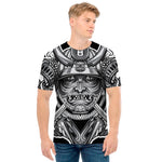 Silver Samurai Mask Print Men's T-Shirt