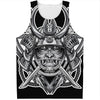 Silver Samurai Mask Print Men's Tank Top