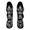 Silver Samurai Mask Print Muay Thai Shin Guards