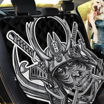Silver Samurai Mask Print Pet Car Back Seat Cover