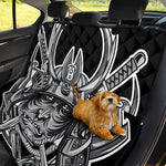 Silver Samurai Mask Print Pet Car Back Seat Cover