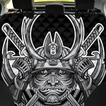 Silver Samurai Mask Print Pet Car Back Seat Cover