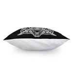Silver Samurai Mask Print Pillow Cover