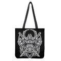 Silver Samurai Mask Print Tote Bag