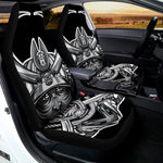 Silver Samurai Mask Print Universal Fit Car Seat Covers
