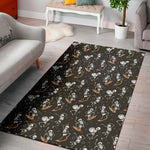 Skateboarding Skeleton Pattern Print Area Rug