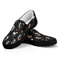 Skateboarding Skeleton Pattern Print Black Slip On Sneakers