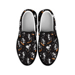 Skateboarding Skeleton Pattern Print Black Slip On Shoes