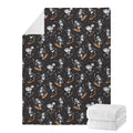 Skateboarding Skeleton Pattern Print Blanket