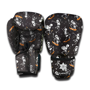 Skateboarding Skeleton Pattern Print Boxing Gloves