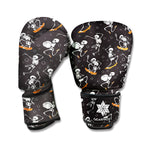 Skateboarding Skeleton Pattern Print Boxing Gloves