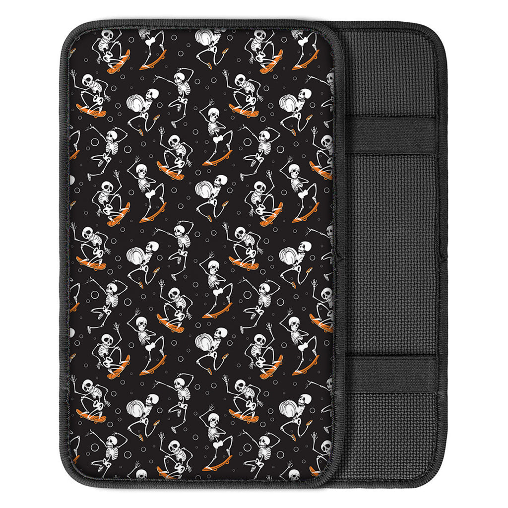 Skateboarding Skeleton Pattern Print Car Center Console Cover