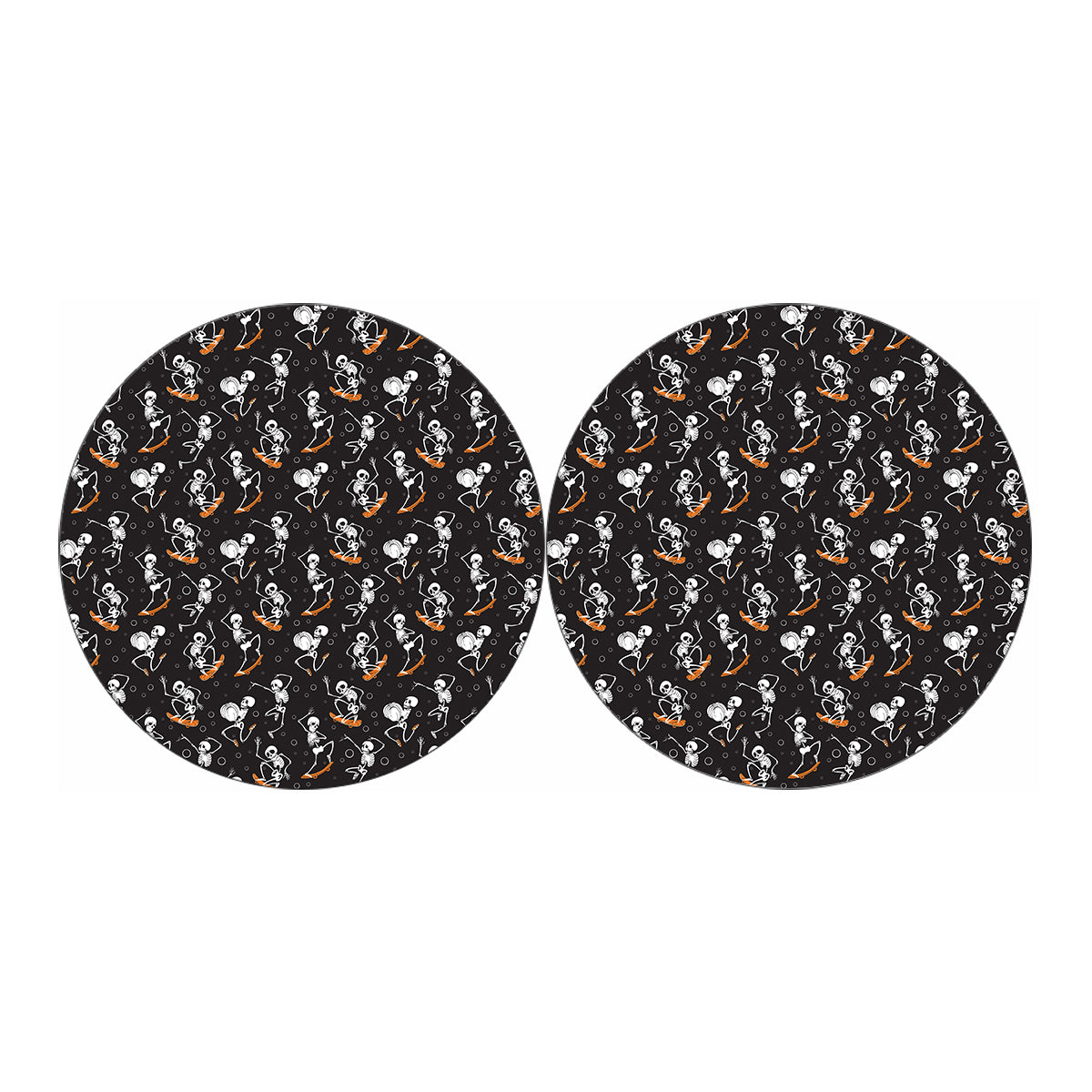 Skateboarding Skeleton Pattern Print Car Coasters