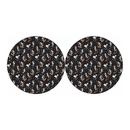 Skateboarding Skeleton Pattern Print Car Coasters