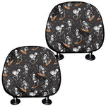 Skateboarding Skeleton Pattern Print Car Headrest Covers